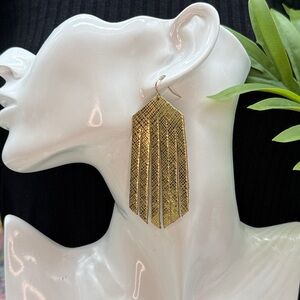 🌸⭐️Statement gold leather earrings